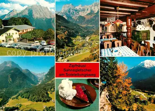 AK / Ansichtskarte Ramsau Berchtesgaden Berggasthof Pension Zipfhaeusl Gaststube Panorama Kat. Ramsau b.Berchtesgaden