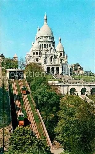 AK / Ansichtskarte Zahnradbahn Paris Basilique Sacre Coeur de Montmartre Funiculaire  Kat. Bergbahn