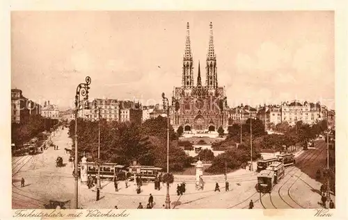 AK / Ansichtskarte Strassenbahn Wien Freiheitsplatz Votivkirche  Kat. Strassenbahn