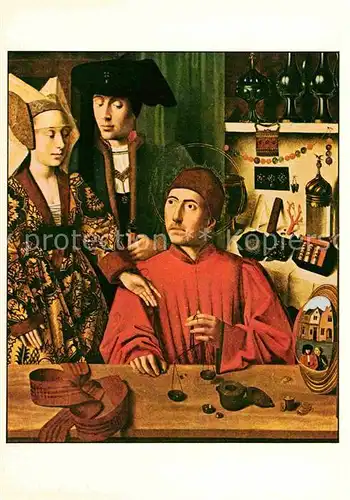AK / Ansichtskarte Kuenstlerkarte Petrus Christus Hl. Eligius 1449 Spaetgotik  Kat. Kuenstlerkarte