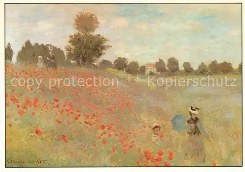 AK / Ansichtskarte Kuenstlerkarte Claude Monet  Mohnblumen Impressionismus  Kat. Kuenstlerkarte