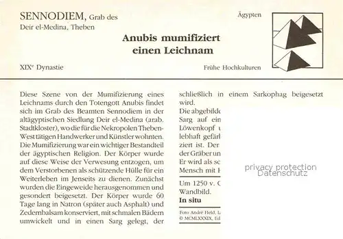 AK / Ansichtskarte Kuenstlerkarte Sennodiem Grab des Deir el Medina Theben 1250 aegypten  Kat. Kuenstlerkarte