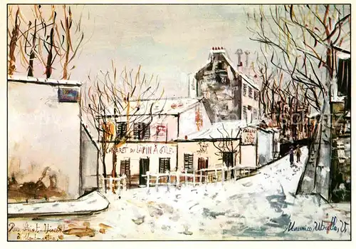 AK / Ansichtskarte Kuenstlerkarte Maurice Utrillo Montmartre Rue Saint Vincent 1930  Kat. Kuenstlerkarte