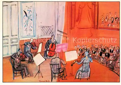 AK / Ansichtskarte Kuenstlerkarte Raoul Dufy Konzert in orange 1948 Pariser Schule  Kat. Kuenstlerkarte