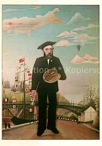 AK / Ansichtskarte Kuenstlerkarte Henri Rousseau Selbstbildnis 1890 Postimpressionismus Kat. Kuenstlerkarte