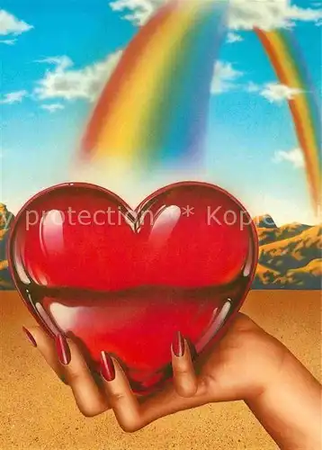 AK / Ansichtskarte Kuenstlerkarte Layne Karkruff Heart of Glass Regenbogen  Kat. Kuenstlerkarte