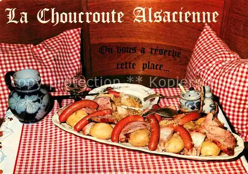 AK / Ansichtskarte Lebensmittel Choucroute Alsacienne Recette  Kat. Lebensmittel