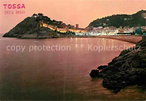 AK / Ansichtskarte Tossa de Mar Sonnenuntergang Strand Festung Kat. Costa Brava