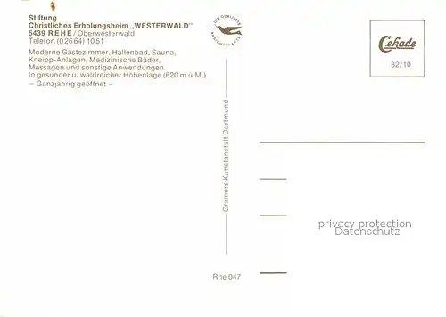 AK / Ansichtskarte Rehe Westerwald Stiftung Christliches Erholungsheim Westerwald Kat. Rehe