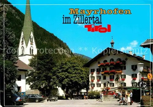 AK / Ansichtskarte Mayrhofen Zillertal Ortsmotiv mit Kirche und Kramerwirt Kat. Mayrhofen