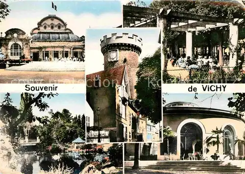 AK / Ansichtskarte Vichy Allier Casino Pergola Tour de l Horloge Parc Source de l Hopital Kat. Vichy