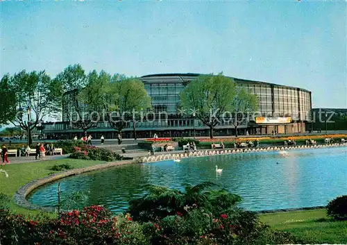 AK / Ansichtskarte Dortmund Westfalenhalle Schwanenteich Kat. Dortmund