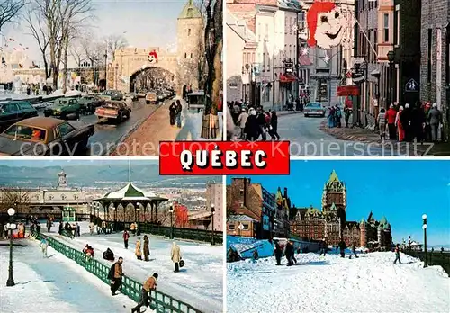 AK / Ansichtskarte Quebec Porte St Louis Terrasse Dufferin Rue St Louis Chateau Frontenac l hiver Kat. Quebec