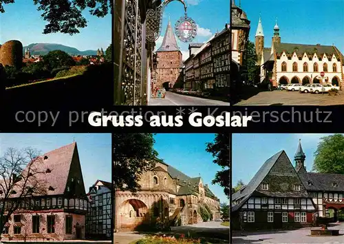 AK / Ansichtskarte Goslar Breites Tor Marktplatz Hotel Brusttuch Kaiserpfalz Frankenberg Fachwerkhaeuser Kat. Goslar
