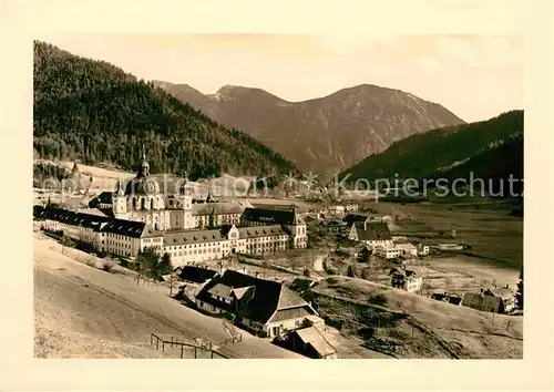 AK / Ansichtskarte Ettal Benediktinerabtei Panorama Blick vom Vogelherd Handarbeit Kat. Ettal