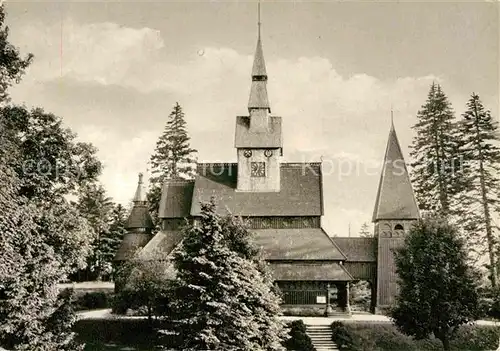 AK / Ansichtskarte Hahnenklee Bockswiese Harz Nordische Stabkirche Kat. Goslar