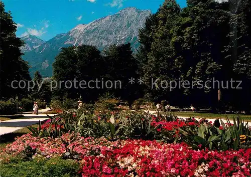 AK / Ansichtskarte Bad Reichenhall Kurgarten mit Zwiesel und Hochstaufen Chiemgauer Alpen Kat. Bad Reichenhall