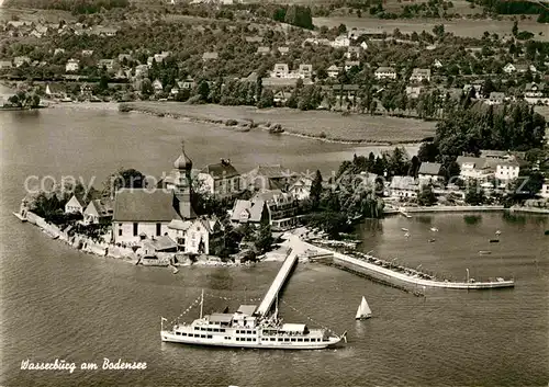 AK / Ansichtskarte Wasserburg Bodensee Fliegeraufnahme Hotel Lipprandt Kat. Wasserburg (Bodensee)