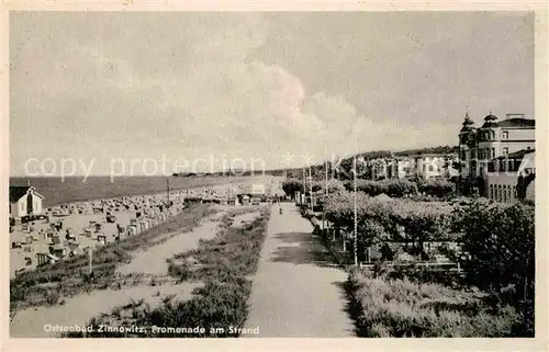 AK / Ansichtskarte Zinnowitz Ostseebad Promenade und Strand