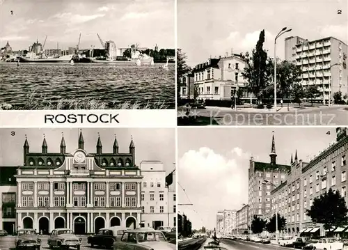 AK / Ansichtskarte Rostock Mecklenburg Vorpommern Alter Hafen Bahnhofshotel Rathaus Lange Strasse Kat. Rostock