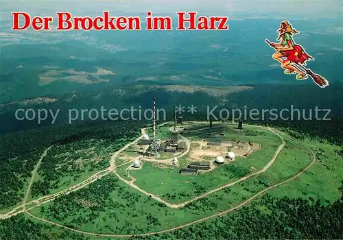 AK / Ansichtskarte Brocken Harz Luftbildaufnahme Brockenhexe