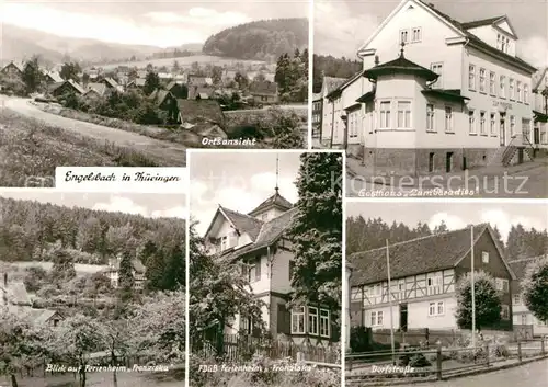 AK / Ansichtskarte Engelsbach Ortsansicht Gasthaus Zum Paradies FDGB Ferienheime Dorfstrasse Kat. Leinatal