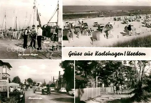 AK / Ansichtskarte Karlshagen Peene Hafen Fischer Strand Hauptstrasse Strandweg Kat. Karlshagen Usedom