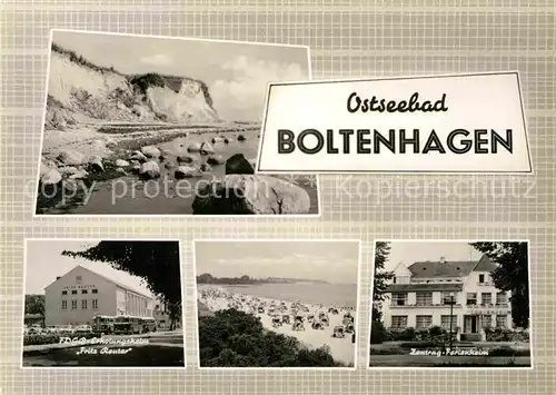 AK / Ansichtskarte Boltenhagen Ostseebad Strand Steilkueste FDGB Erholungsheim Fritz Reuter Zentrag Ferienheim Kat. Ostseebad Boltenhagen