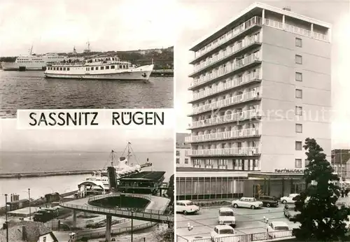 AK / Ansichtskarte Sassnitz Ostseebad Ruegen Hafen Faehre Faehrbahnhof Ruegen Hotel Kat. Sassnitz