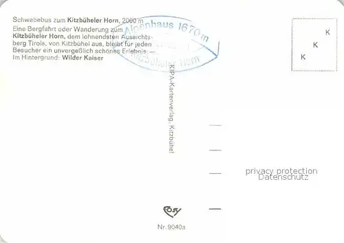 AK / Ansichtskarte Seilbahn Kitzbueheler Horn Wilder Kaiser  Kat. Bahnen