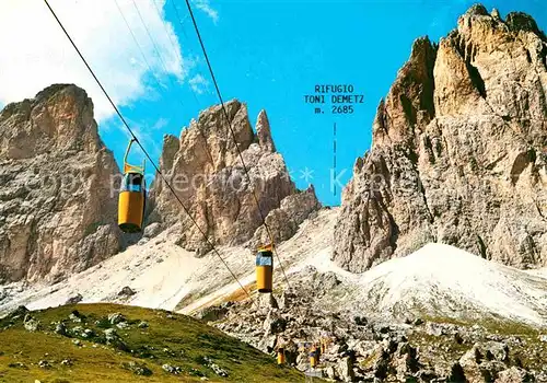 AK / Ansichtskarte Seilbahn Dolomiti Passo Sella Rifugio Toni Demetz Sassolungo Kat. Bahnen