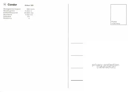 AK / Ansichtskarte Flugzeuge Zivil Condor Airbus 320 Kat. Airplanes Avions