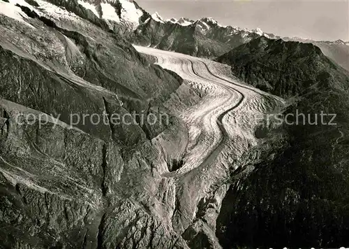 AK / Ansichtskarte Gletscher Fliegeraufnahme Aletschgletscher  Kat. Berge
