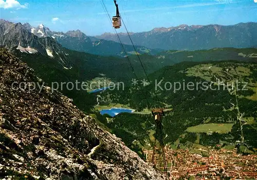 AK / Ansichtskarte Seilbahn Karwendel Mittenwald Lauter  und Ferchensee  Kat. Bahnen