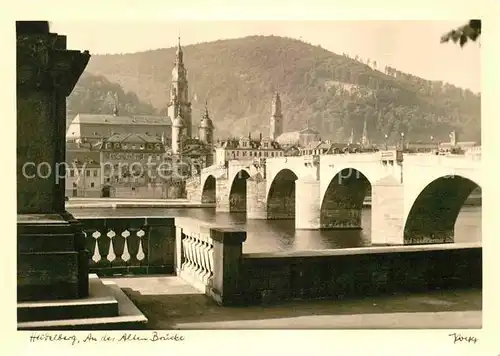 AK / Ansichtskarte Foto Popp Nr. Heidelberg An der Alten Bruecke  Kat. Fotografie