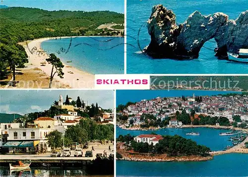 AK / Ansichtskarte Skiathos Strand Felsenbruecke Panorama Kat. Insel Skiathos