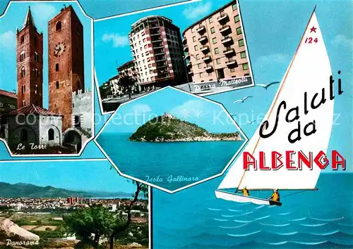 AK / Ansichtskarte Albenga Isola Gallinaro Le Torri Piazza Matteoti Kat. Albenga