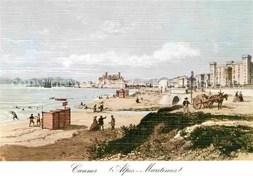 AK / Ansichtskarte Cannes Alpes Maritimes vers 1860 vue prise de la Plage pres du Casino Kat. Cannes