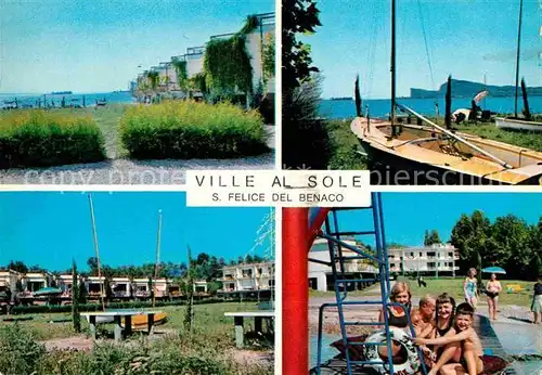 AK / Ansichtskarte San Felice del Benaco Ville al sole Kinder am Strand Tischtennis Boot Gardasee  Kat. Lago di Garda 