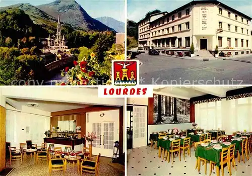 AK / Ansichtskarte Lourdes Hautes Pyrenees Kirche Hotel Sainte Catherine Gastraeume Kat. Lourdes