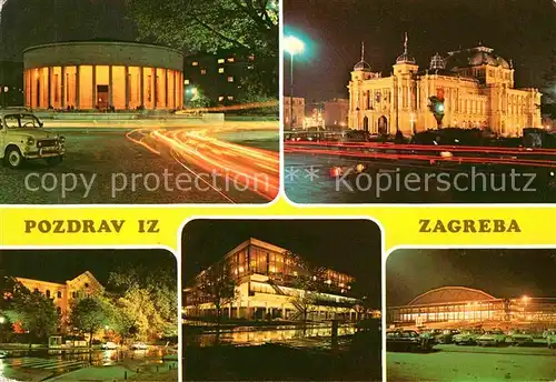 AK / Ansichtskarte Zagreb bei Nacht Teilansichten Kat. Zagreb