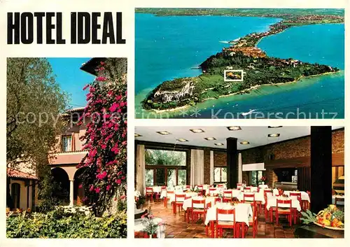 AK / Ansichtskarte Sirmione Hotel Idel Restaurant am Gardasee Fliegeraufnahme