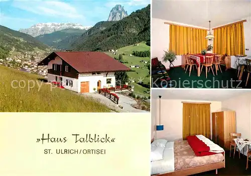 AK / Ansichtskarte Ortisei St Ulrich Haus Talblick Fremdenzimmer Dolomiten