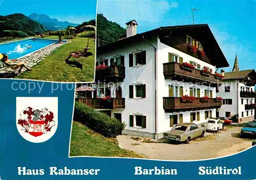 AK / Ansichtskarte Barbian Haus Rabanser Swimming Pool Eisacktal Alpenblick
