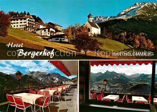 AK / Ansichtskarte Bartholomaeberg Vorarlberg Hotel Bergerhof Terrasse Kat. Bartholomaeberg