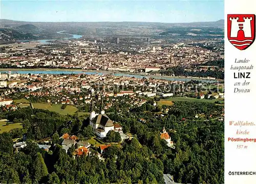 AK / Ansichtskarte Linz Donau mit Poestlingberg Fliegeraufnahme Kat. Linz