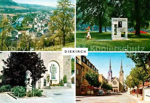 AK / Ansichtskarte Diekirch Herrenberg Monument Paul Eyschen Monuments aux Morts Eglise St Laurent Esplanade Kat. Diekirch