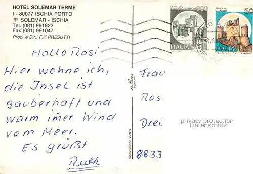 AK / Ansichtskarte Ischia Hotel Solemar Terme Kat. 