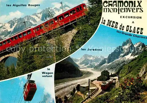 AK / Ansichtskarte Seilbahn Zahnradbahn Chamonix Mont Blanc Montenvers Aiguilles Rouges Kat. Bahnen