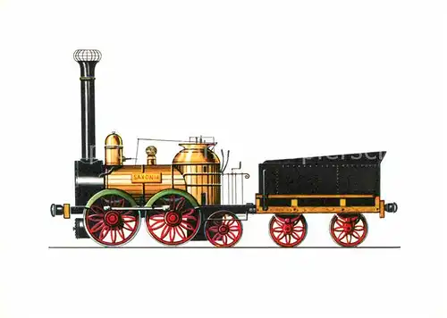 AK / Ansichtskarte Lokomotive Saxonia 1839 Zeichnung Swoboda Kat. Eisenbahn
